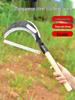 Large Outdoor Manganese Steel Weed Scythe - Long Handle Sickle for Grass Cutting and Corn Harvesting