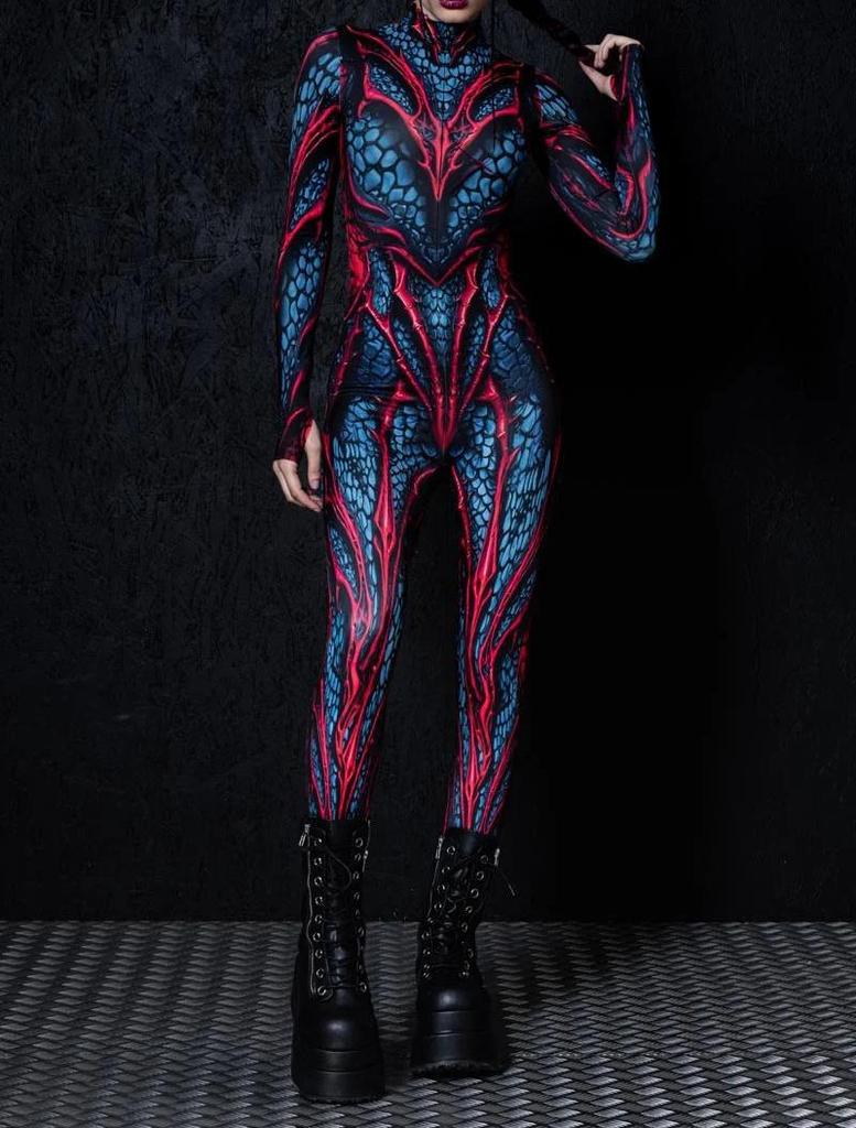 New Digital Printing Performance Suit Mechanical Series Game Role Playing One-piece Costume Women