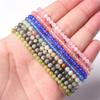 Naturlig krystallstein ametyst rosekvarts turkis onyx agatperler for kvinner menn 4 mm runde krystallperler armbånd