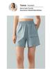 Women's High-Waist Loose-Fit Sports Shorts: European & American Style, Elastic, Wide-Leg, Hip-Lifting, 4-Inch