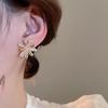 2026 New Design Zircon Metal Interleaved Flower Earrings Women's Sweet Jewelry Daily Versatile Ear Jewelry Girls' Accessories