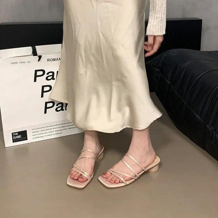 

Модные тапочки, женские летние туфли, низкие пантофле, роскошные шлепанцы, резиновые шлепанцы с квадратным носком, мягкие 2024, дизайнерские гавайские туфли на плоской подошве, повседневные 35 розовый