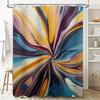 Abstract Art Shower Curtain Waterproof Bathroom Decor Custom Size Available 180x240cm Multicolored Flower Pattern Print.