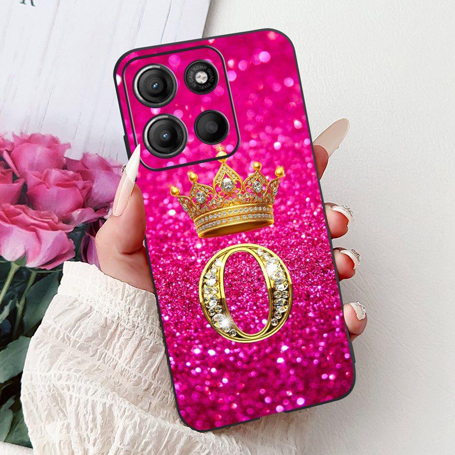 For Motorola Moto G15 Case MotoG15 Cover Luxury Crown Letters Soft Silicone Phone Case For Motorola Moto G75 5G G 75 G 15 Bumper