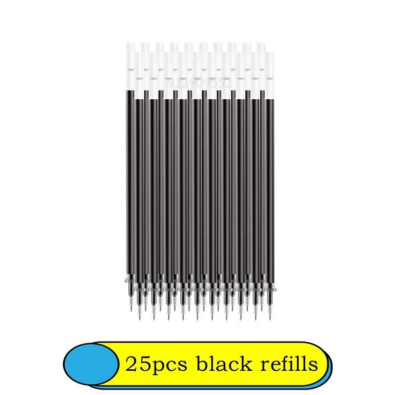 6-25Pc 05mm Gel Pen Kit Neutral Pen Black/Blue/Red Color Replacable Refill Smooth Writing School Stationery Supplies