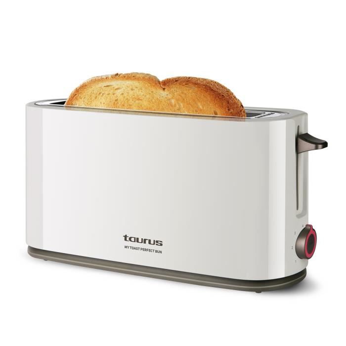 Taurus MyToast Perfect Bun 1000W Toaster, Extra Long Slot, 7 Levels, 3 Functions, Defrost Function