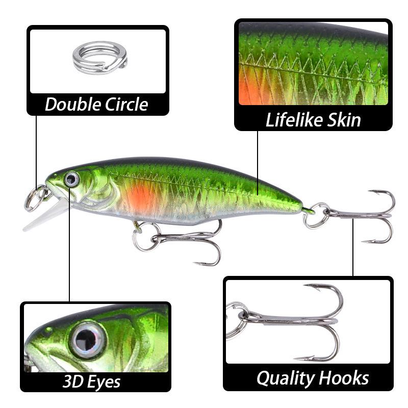 5.5cm/4g Bionic Sinking Minnow for Long Cast Fishing