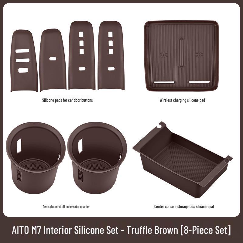 Fits 26 AITO M7/M8 Models: Central Control Wireless Charging Silicone Pad Upgrade Set