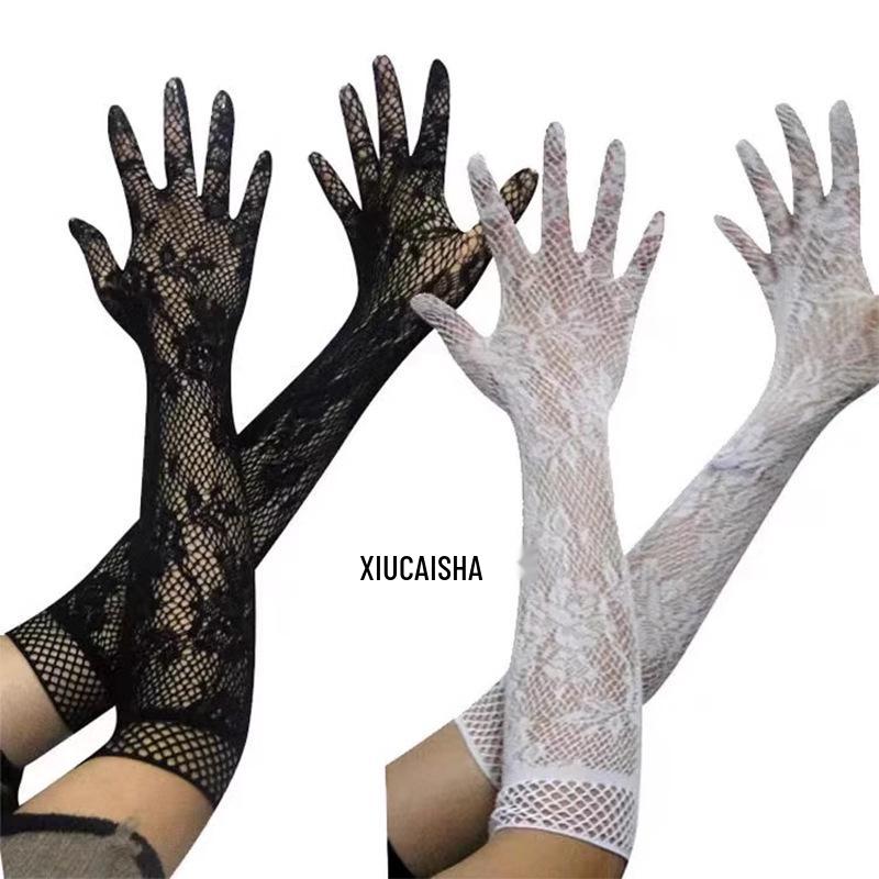 Women's Long Lace Gloves - Sexy, Transparent, Breathable, Sun-Protective Bridal Accessory