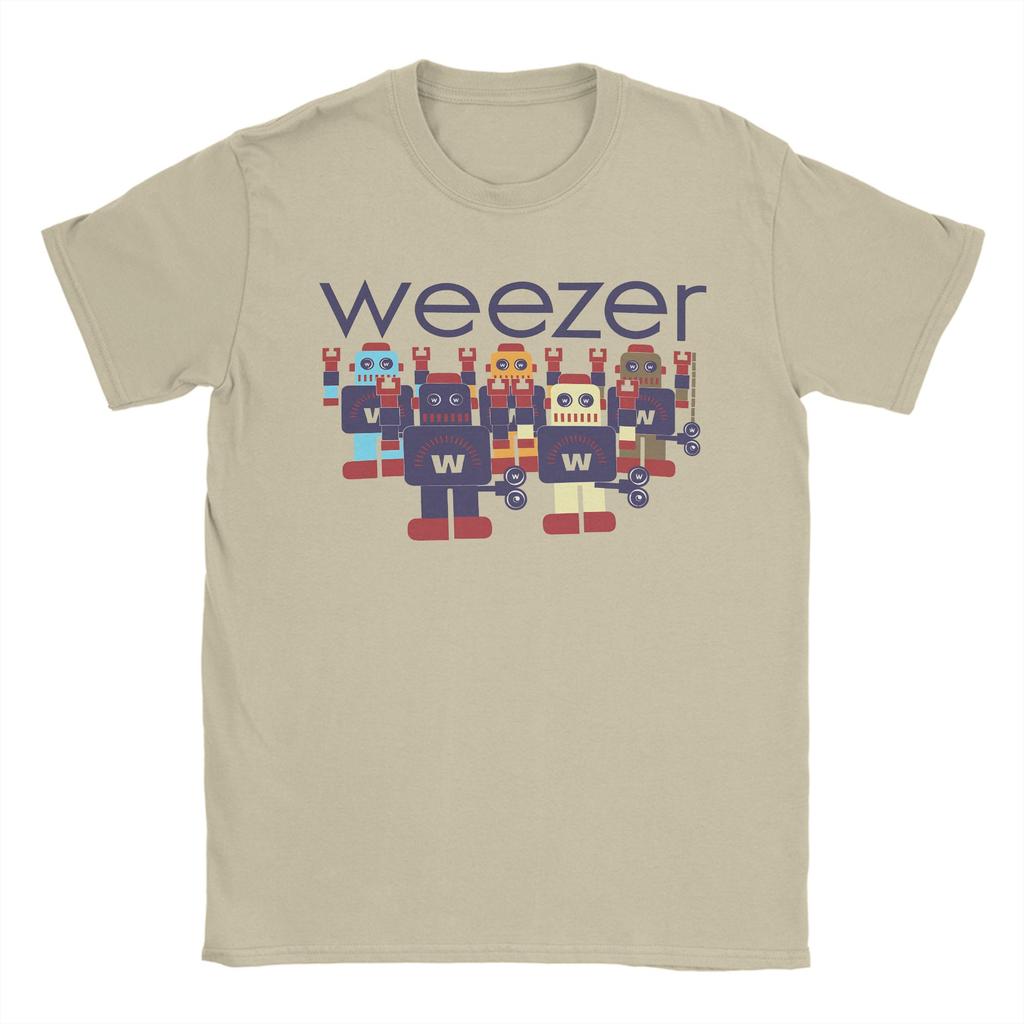 Unisexs Weezer Band T Shirt Cotton Clothes Humorous Short Sleeve Crewneck Tees Birthday Present TShirts
