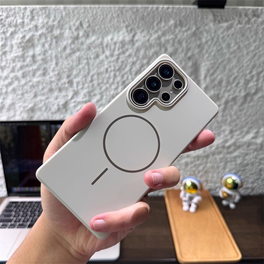 

Luxury Ultra Thin Matte Magnetic Phone Case for Samsung Galaxy S25 Ultra S24 S23 S22 Plus S21 FE Solid Color Hard PC Back Cover For Samsung S21