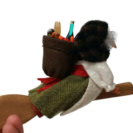 Kitchen Witch Decoration Spoon Doll Handmade Folk Art Good Luck Talisman Figure Wall Door Stove Decor