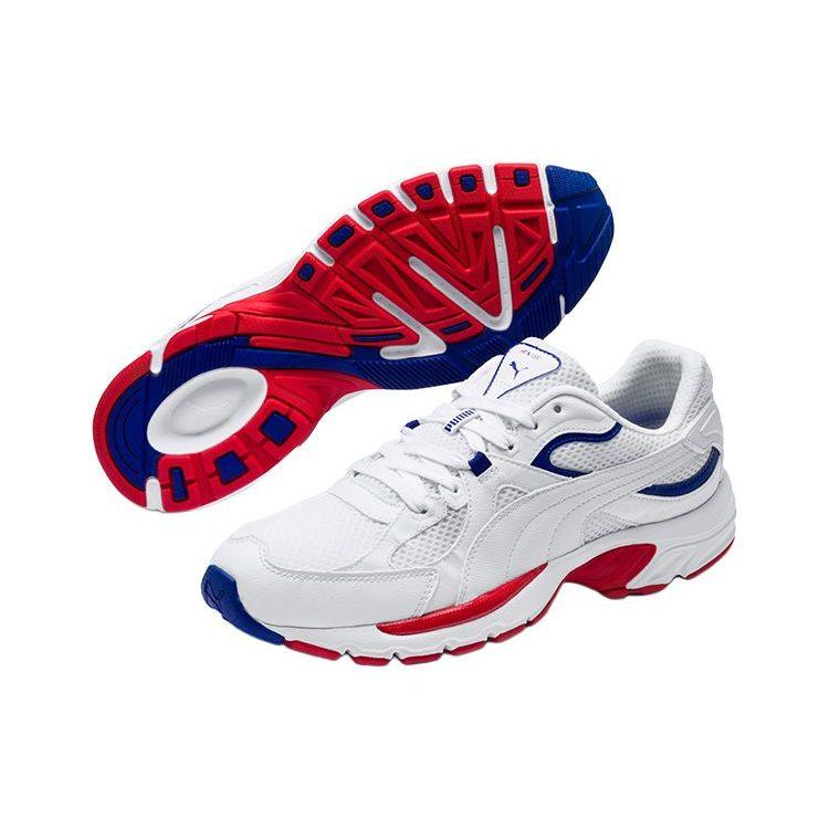 PUMA Axis Fabric Low top Casual Running Shoes Unisex White Red 370287-02