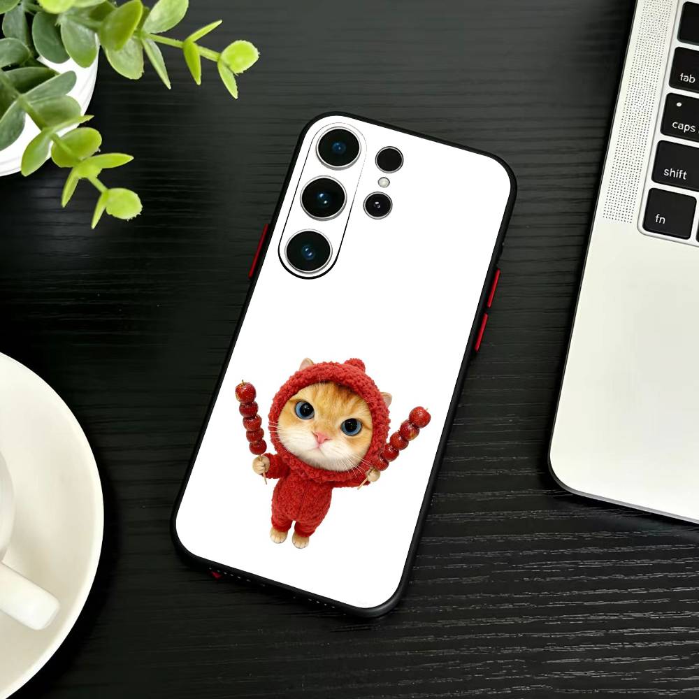 Silly Goofy Cat Mouse Phone Case For Samsung S26,S25,S24,S23,S22,S21,S20,Ultra,Plus,FE Black Soft Cover