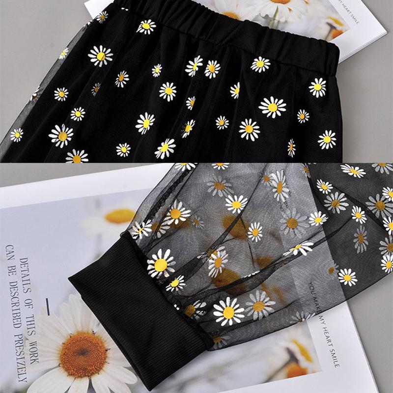 Children's Pants Summer Thin Anti Mosquito Pants Leggings Casual Pants Mesh Daisy Loose Pants