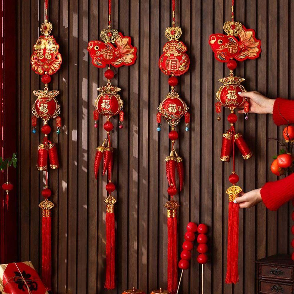 Fu Word Spring Festival Pendant Wind Chimes New Year Decorations Fashion Good Luck Ornaments  Home