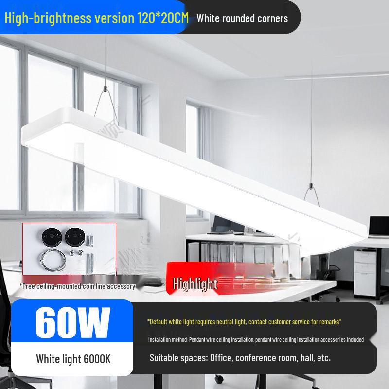Minimalist Rectangular LED Pendant Light for Barber Shop, Office, or Living Room Ceiling