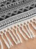 American Coffee Table Contrasting Color Pattern Yarn-dyed Table Flag Black and White Wavy Tassel Woven Table Towel