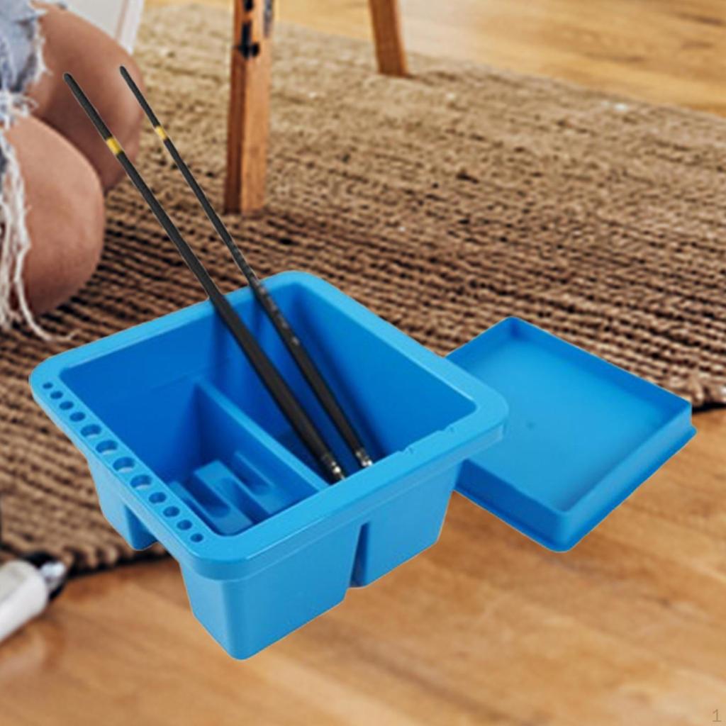 Paint Brush Basin Artist Pen Washer Bucket with Lid for Oil Painting Art Supplies