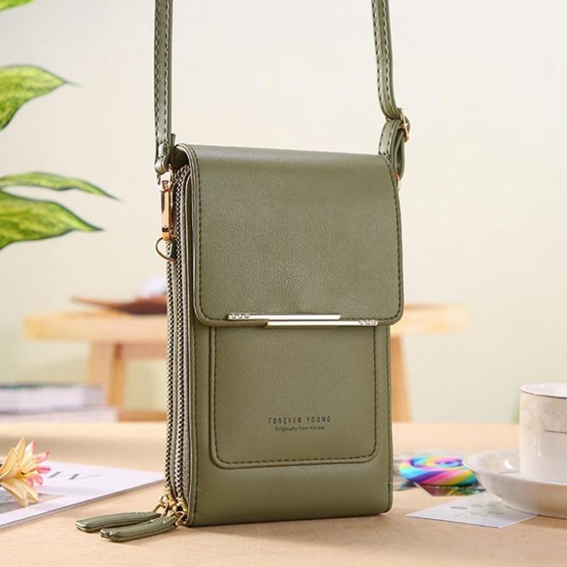 Damenmode-Handytasche mit Touchscreen, vertikale Umhängetasche, Mini-Umhängetasche, Geldbörse