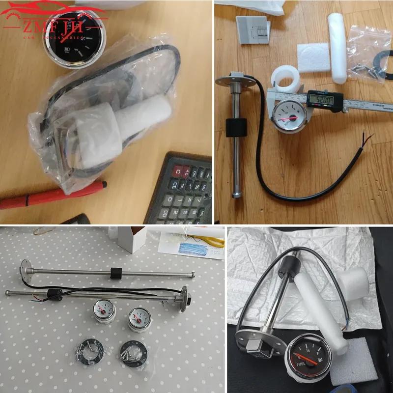 100-600mm Stainless Steel Marine Fuel Level Gauge Sensor Fit Boat Car Fuel Level Gauge Meter 0-190 Ohm with Red BackLight