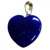 Large Heart Pendant In Tinted Lapis Lazuli Lazulis + Chain 2cm