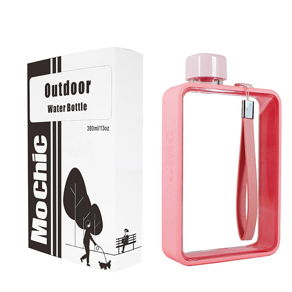 380 ml A5 platt vattenkopp Bärbar Kreativ Stor kapacitet Fyrkantig dricksflaska Sportvattenkanna