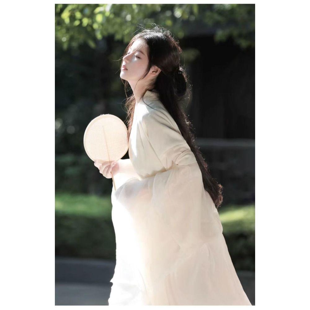 Cosplay God Girl chino Wei y Jin estilo dinastía blanco elegante traje de hada con mangas anchas