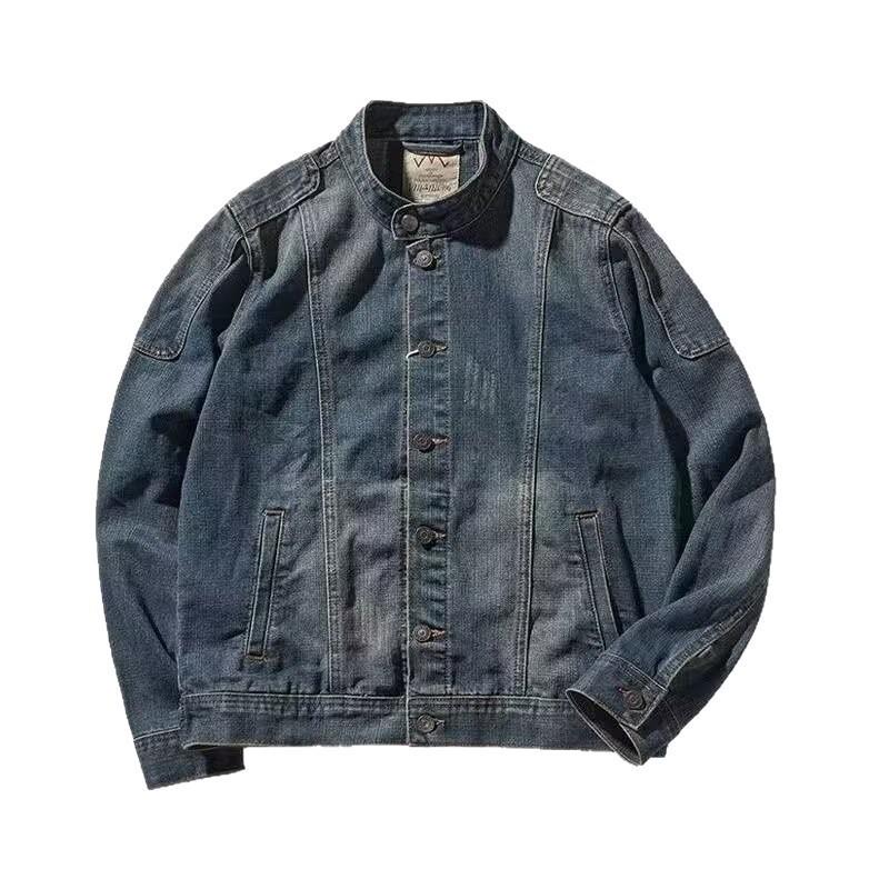Unisex Retro Denim Motorcycle Jacket: Autumn/Winter Casual Trend, Loose Fit with Lapel