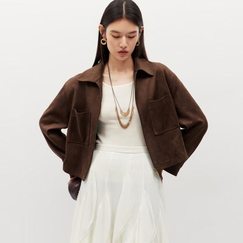 VEROMODA Women's Detachable Faux Fur Lined Matte Drop Shoulder Jacket