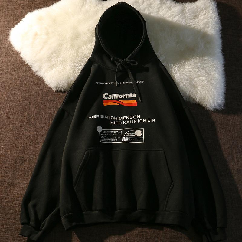Women's Retro Oversized Fleece-Lined Hoodie - Autumn/Winter Streetwear Jacket