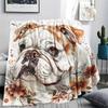 Bulldog Print Flannel Blanket, High quality Comfortable for All Seasons, Home Decor, Warmth and Comfort, Perfect for Christmas Gifts