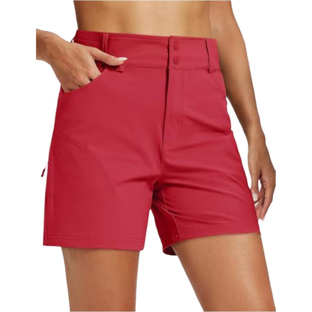 Leichte Wasserdichte Sportshorts für Damen mit Taschen Schnelltrocknendes Atmungsaktives Gewebe Bequeme Passform Outdoor-Sport Freizeitkleidung