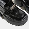 Black One Shoes Multi-Wear Small Leather Shoes Women's New Hundred Velcro British Style Small Leather Shoes