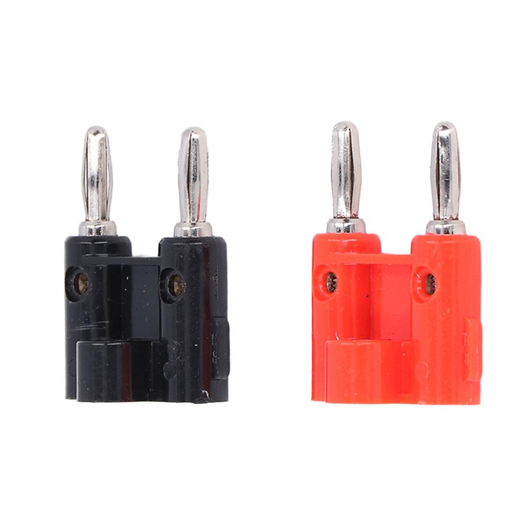 2Pcs Banana Plug 4mm Double Row Cross Connector Accessory Set Kit for Audio Speaker