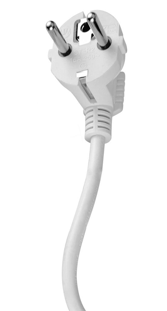 Extension cord 5m, 3x1.5mm2, 3G, white, ON/OFF