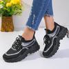 New Fly Woven Mesh Casual Breathable Sneakers Korean Style Thick-Soled Mesh Red Shoes Light Running Shoes