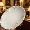 Embossed Jewelry Tray, Vintage Small Trinket Holder Dish for Rings, Necklaces, Bracelets, Keys, Decorative Dresser Storage Organizer Tray for Women,