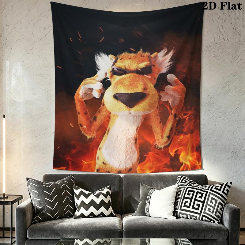Chester Cheetah Wall Tapestry Aesthetic Wall Hanging Printed Fabric Blanket Decorative Tapestries for Bedroom Living Room Home Decor