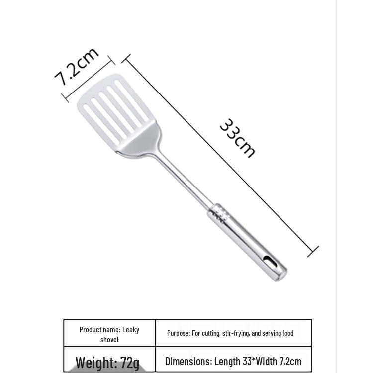 Stainless Steel Cookware: Nine Bead Spatula & Spoon Set - Includes Frying Spatula, Slotted Spoon, Rice Spoon, and Stir-fry Spatula.