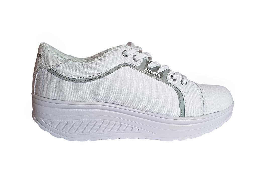 Fit Walk Rocker Sole Sneaker Weiß 39