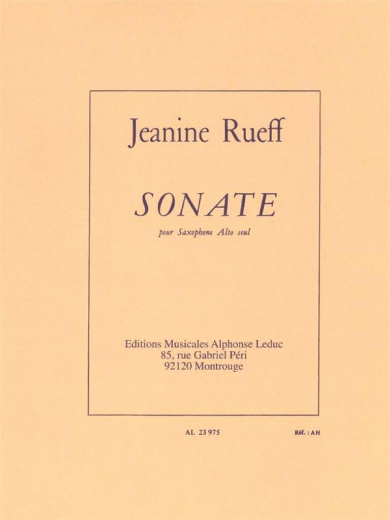 Alphonse Leduc Wittner-Rueff: Sonata (Saxophone Solo) Leduc Publishing