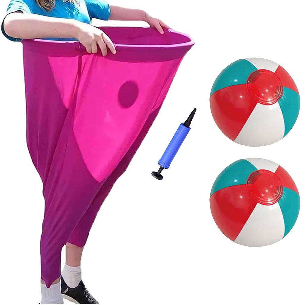 Granny Pants Yard Game Set with 2 Bouncy Balls and 1 Air Pump Outdoor Games Field Family Reunion Game for Kids and Adults