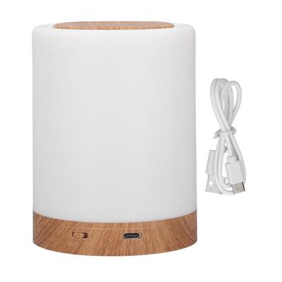 RGB Night Light Wood Grain Color USB Rechargeable 3 Level Adjustable Portable Night Light Touch