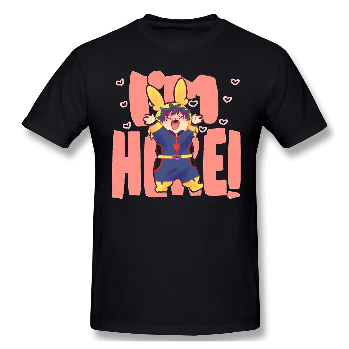 

Men Clothing My Hero Academia T-Shirt I m Here Classic Fashion Short Sleeve 3XL чорний