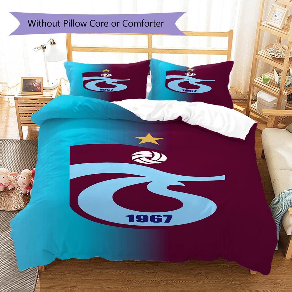 Trabzonspor Pattern Bedding Set Quilt Cover Pillowcase Home Decor Gift (1 * duvet cover + 2 * pillowcase, without core)