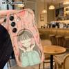 Phone Case: 2D Flat Samsung Galaxy A34 A35 M05 M06 S20 S22 S21 FE Plus 5G Protective Case, Girl Listening To Music, Christmas and Halloween Gift