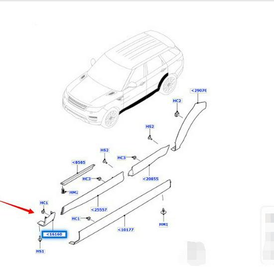 LR044137/LR044136 Fender Corner Trim for 2014 Range Rover Sport (Matte)