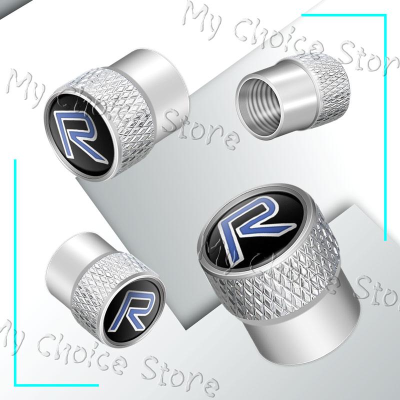 4Pcs R Design Logo Emblem Metal Car Tire Valve Caps Wheel Stem Air Dust Covers For Volvo V40 V60 XC40 XC60 XC90 C30 Accessories