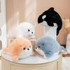 Cute Baby Seal Plush Toy with Orca Figure - Adorable Aquarium Animal Doll
